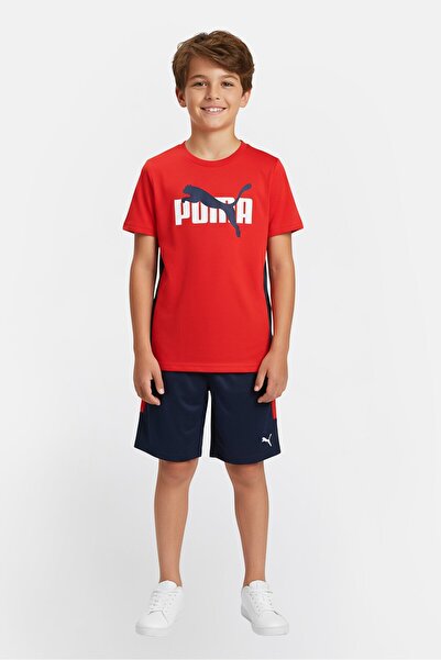 Puma Kids Boy 2 Pieces Brand Logo T-Shirt And Shorts Set, Multicolor