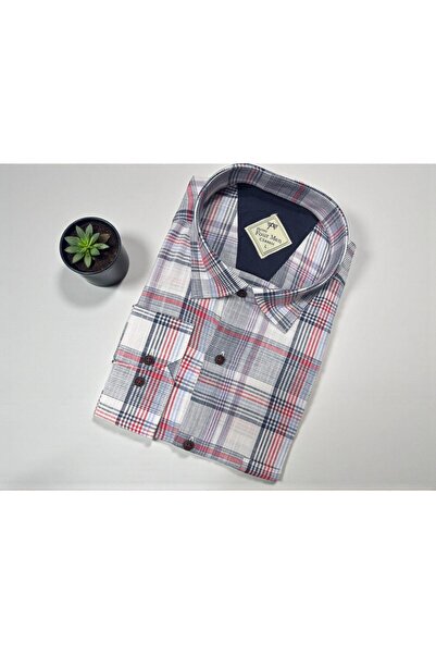 EREN STYLE Classic 100% Cotton Long Sleeve Anti-Sweat Plaid Shirt (Regular Fit)