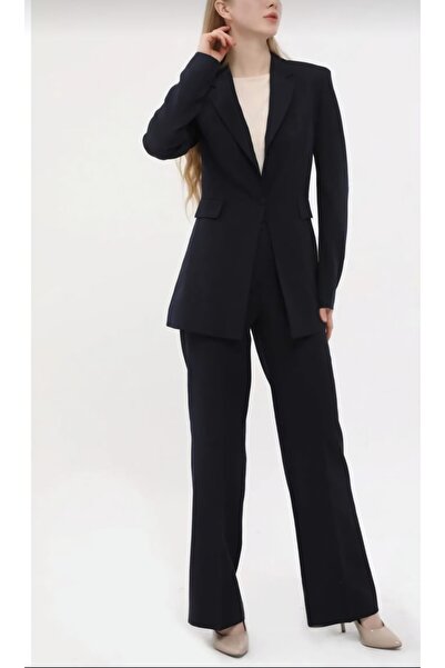 RANO-BOUTİQUE طقم نسائي قطعتين بنطلون خصر مرتفع وحزام أنيق بأكمام طويلة باللو...