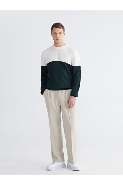 LC Waikiki Crew Neck Color Block Men's Knitwear Sweater