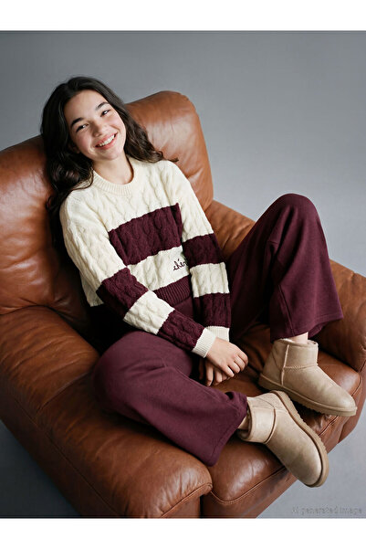 LC Waikiki Sparkling Choices Zero Roba Yaka Color Block Pulover tricotat pent...