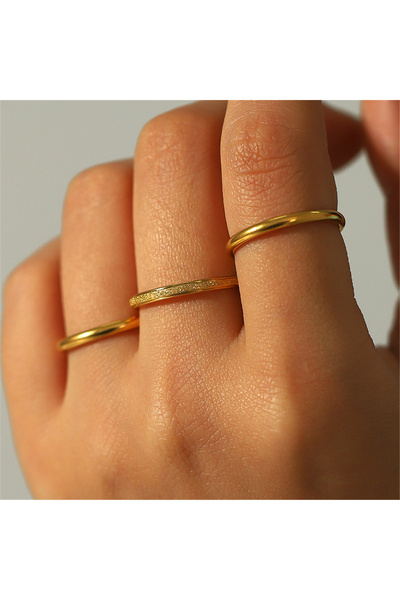 Choice 6 خواتم ذهبية عتيقة مطلية بالذهب عيار 18 قيراطًا من الفولاذ المقاوم لل...