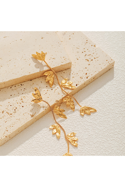 Choice A1075 Loe | أقراط متدلية على شكل أوراق طويلة للنساء. فولاذ مقاوم للصدأ...