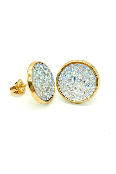 Choice أقراط من الذهب الأبيض مطلية بالدرز الصناعي للنساء المراهقات، أقراط من ...