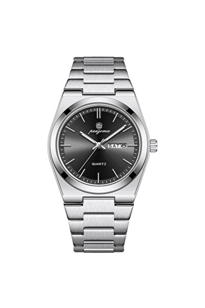 Choice1 ساعة يد رجالية فاخرة من بازومو، موديل M930، فضية وسوداء، كوارتز، رياض...