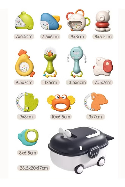 Generic 12-piece Baby Teether Set to Relieve Teething Discomfort and Grip Training Toy