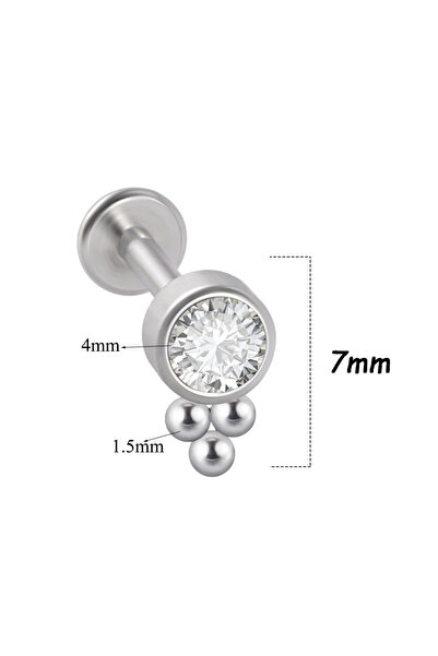 Choice 1.2 × 6 × 8 مم، الطراز 6، قطعة واحدة من أقراط الأذن المسطحة ذات القاعد...