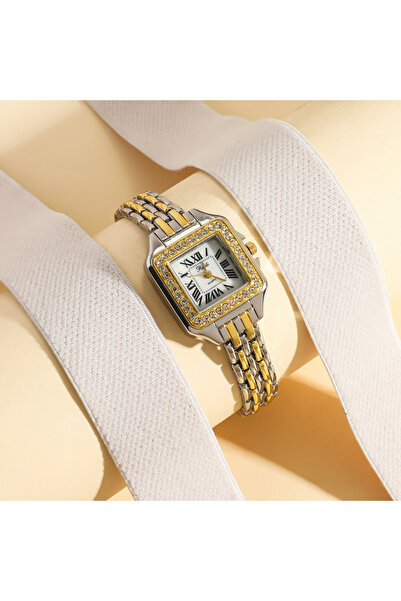 Choice ساعة كوارتز نسائية متعددة الألوان، خفيفة الوزن، أنيقة، بميناء مربع روم...