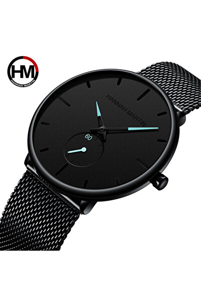 Choice ساعة هانا مارتن 100G-LAN للرجال أنيقة باللون الأزرق والأسود ومينا صغير...