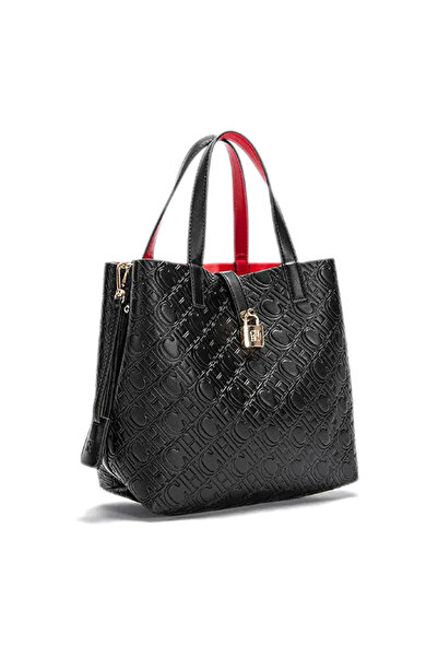 Ch chch New Luxury-Inspired Large-Capacity Embossed Shoulder Bag with Alphabet Pattern Design