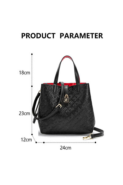 Ch chch New Luxury-Inspired Large-Capacity Embossed Shoulder Bag with Alphabet Pattern Design