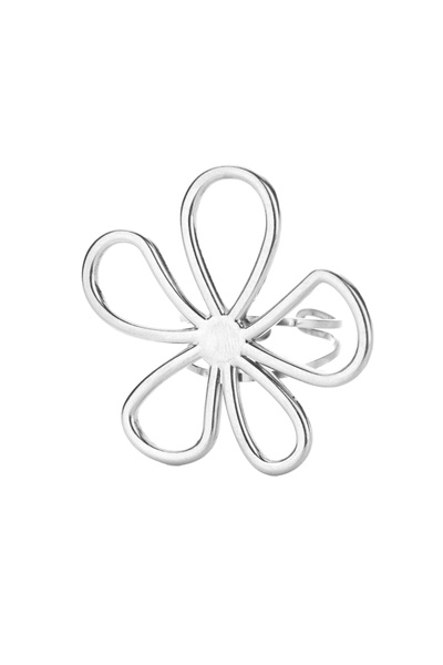 Choice JZ7032P خواتم مفتوحة من الفولاذ المقاوم للصدأ على شكل زهرة مجوفة للنسا...