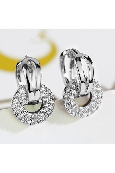 Choice E2359 Huitan Trendy Women's Dangle Earrings New Silver Color/Gold Color Cubic Zirconia Earrings Temp