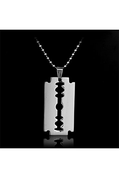 Choice قلادات شفرة حلاقة فضية من الفولاذ المقاوم للصدأ للرجال على طراز القوطي...