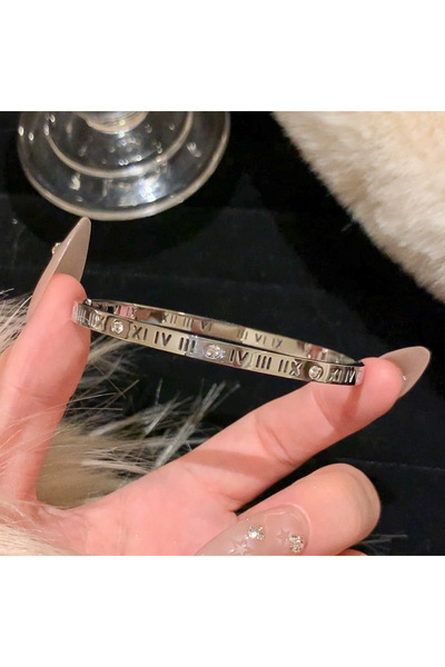 Choice سوار فضي من الفولاذ التيتانيوم بلون E، قطعة واحدة، بتصميم كلاسيكي عصري، سوار من الفولاذ المقاوم للصدأ