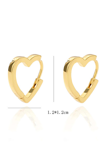 Choice E1303G Simple Heart Hoop Earrings For Women Girls Gold Color Stainless...