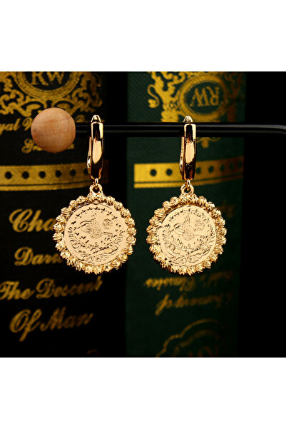 Choice نموذج 2 أقراط متدلية جديدة على شكل عملة تركية مطلية بالذهب مجوهرات زفا...