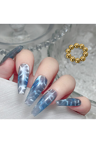 Choice Gold-10pcs 10/20pcs Gold Sliver Round Nail Art Magnetic Bead Set Multi...