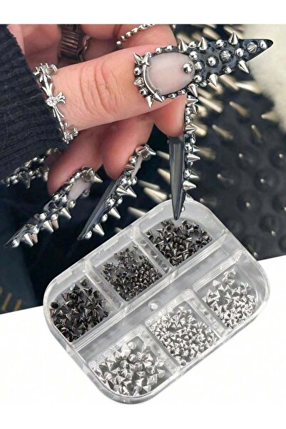 Choice ZB99-3 6 شبكات 3D بانك معدن مسمار سحر الأظافر 1.5/2/3 مم الذهب / الفضة...