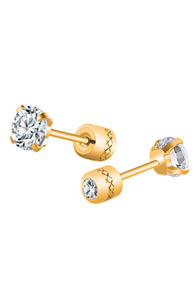 Choice 7mm Gold 1Pair Stainless Steel Crystals Stud Earrings For Men Women No...