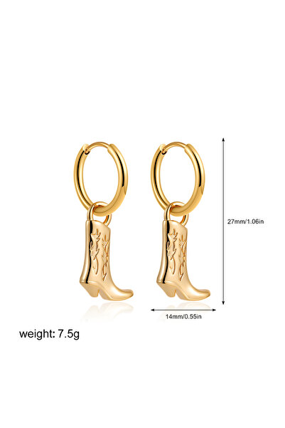 Choice T182 Vintage Stainless Steel Cowboy Boot Pendant Shoe Shape Dangle Ear...