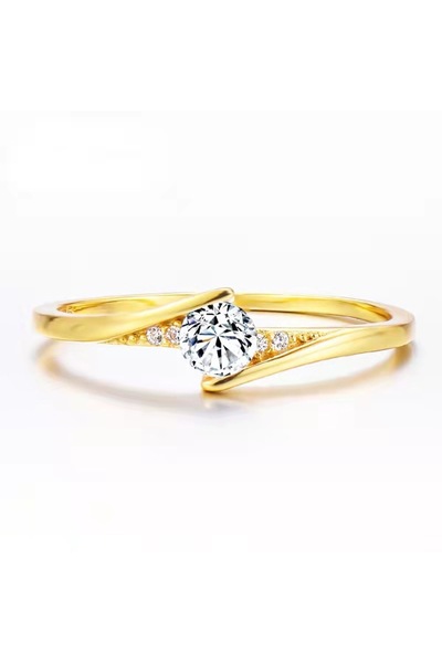 Choice 11 خاتمًا كلاسيكيًا أنيقًا للنساء باللون الذهبي، خاتم من الزركون الأبي...