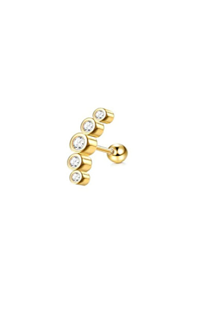 Choice أقراط أذن S2-1pc-golden من الفولاذ المقاوم للصدأ 16 جرام بمسامير خلفية...