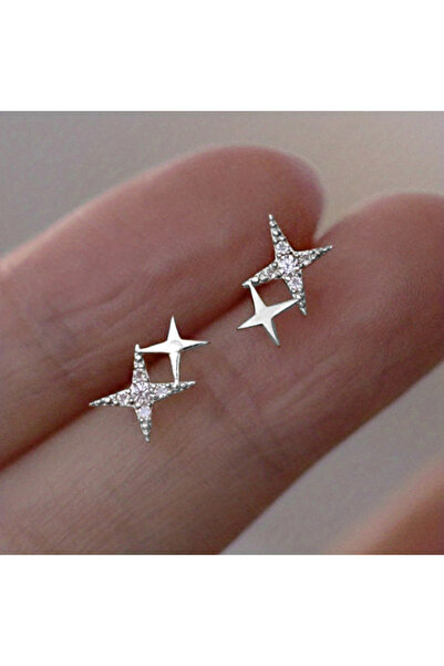 Choice E2605 New Fashion Silver Color Stud Earrings Women Gift Banquet Asymmetry Cross Star Earring Girls J