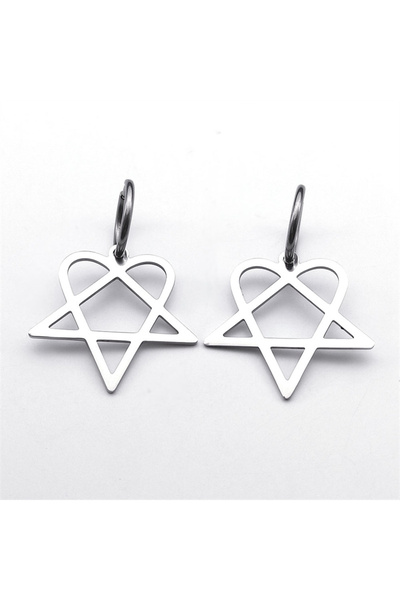 Choice أقراط متدلية على شكل نجمة على شكل قلب من C SR Goth للنساء من الفولاذ ا...