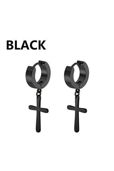 Choice Type17 زوج واحد من أقراط الأذن السوداء من الفولاذ المقاوم للصدأ للرجال...