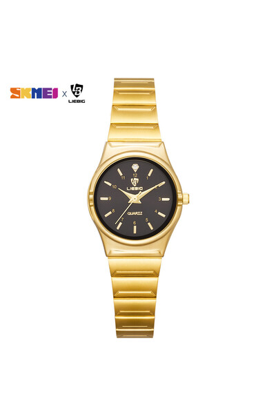 Skmei color 2 Brand New Women Quartz Watches Luxury Golden Stainless Steel Bracelet Waterproof Ladies Gold