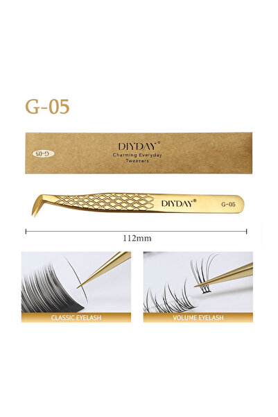 Choice4 ملقط G-05 DIYDAY ملقط تمديد الرموش المضاد للانزلاق بطرف من الألياف من...