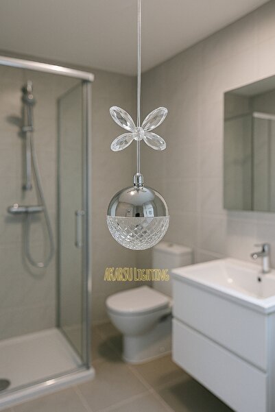 AKARSU AVİZE Modern Tek Top Krom 3 renk Power Ledli Salon Mutfak Oda Hol Ledli Avize