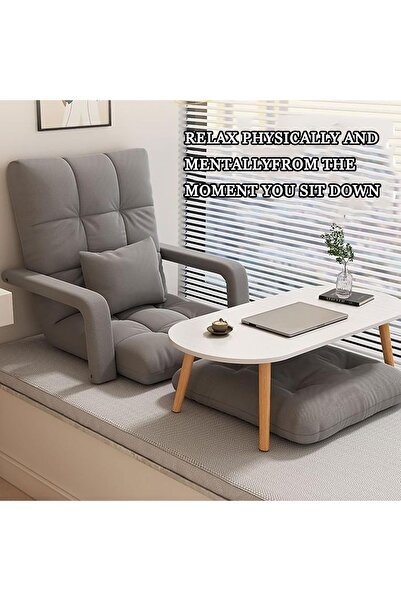 Roam shop Lazy Sofa, Memory Foam Recliner, Adjustable Backrest Floor Chair, Tatami Sofa，bean bag chair grey