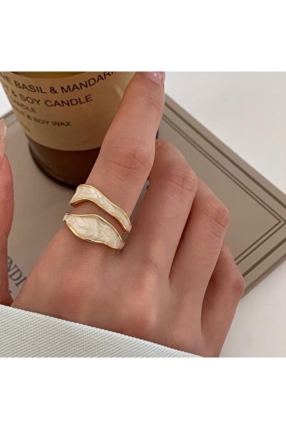 Choice خواتم نسائية ذهبية اللون هندسية قابلة للتعديل، قطعة واحدة، بتصميم غير ...