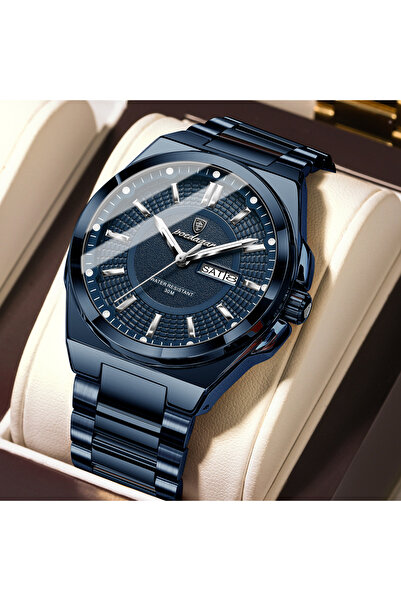 Choice7 896 Blue Blue Luxury Men's Wristwatch Stainless Steel Date Week Man Watch Waterproof Luminous Busin