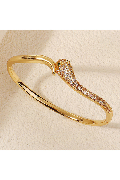 Choice BS-J5528GGREEN سوار عصري من الفولاذ المقاوم للصدأ على شكل ثعبان ذهبي و...