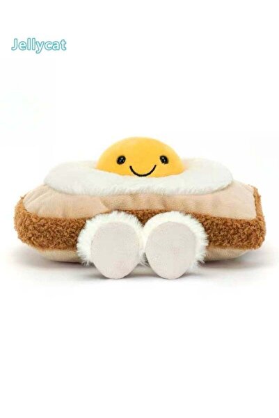 Jellycat Food Family Series—9cm Egg Toast Plush Toy (Includes 3D Dust Bag)