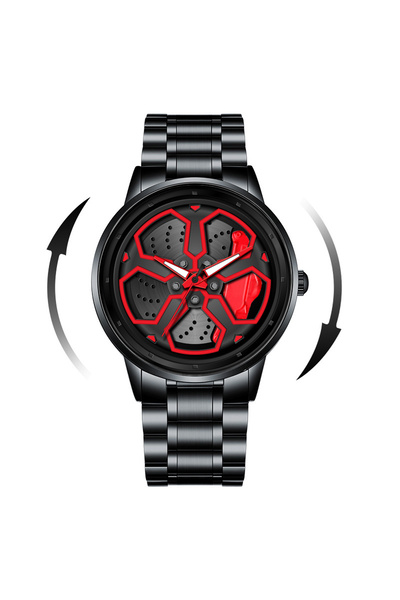 Choice ساعة رجالية رياضية أصلية LT01-HONG بعجلة دوارة سوداء أنيقة بسوار من الفولاذ المقاوم للصدأ 3