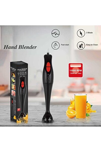 Boxely Multifunctional Hand Blender, Corded, 350W, 15000 RPM, 2 Stainless Blades, Black