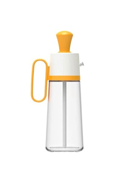 Boxely Dozator de ulei din sticlă de 550 ml cu pensulă dozatoare gradată și dozator, galben