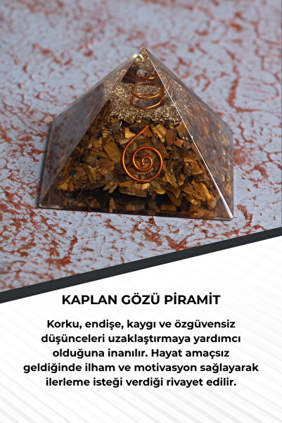 Saff Doğal Taş Sertifikalı Kaplan Gözü Piramit