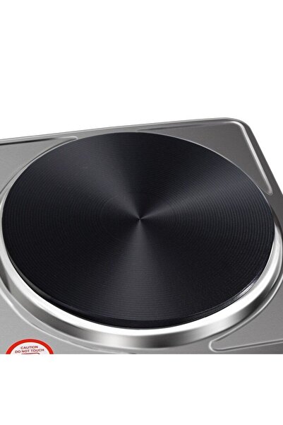 Boxely Plită electrică portabilă de 1500 W, oțel inoxidabil, control al temperaturii, LED, antiderapantă, 29 x 8 x 25,8 cm