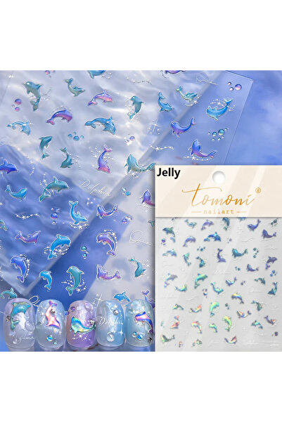 Choice TO4108 قطعة واحدة من ملصقات أظافر الدلفين اللطيفة 5D على شكل سمكة ذهبي...