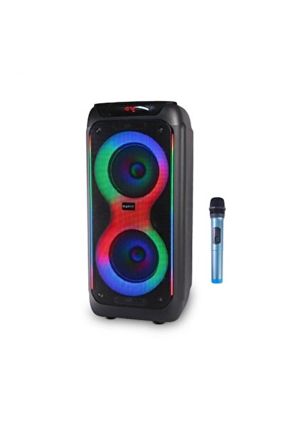 Boxely Boxă portabilă Bluetooth 5.0, bas puternic, lumini RGB, baterie de 8 ore, FM, intrare pentru microfon și chitară