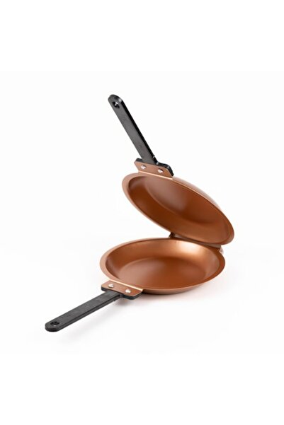 Boxely Tavă dublă pentru clătite, antiaderentă, bronz, 35 x 20 x 5 cm