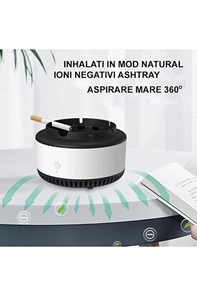 Boxely Smart Ashtray with Smoke Extraction and Room Deodorizer - White