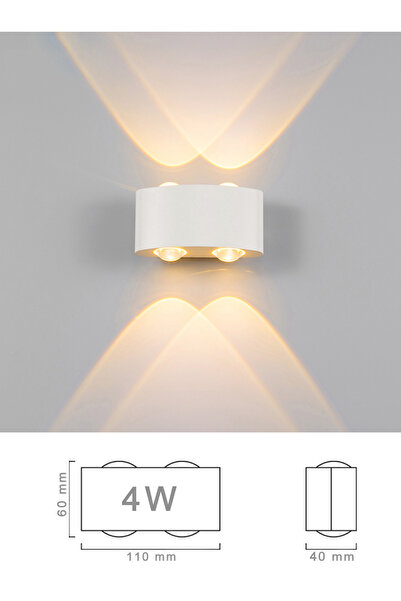 AFN مصباح حائط خارجي أبيض بقوة 4 وات