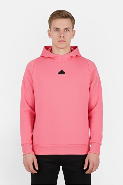 adidas Men Sportswear Fit Long Sleeve Outdoor Hoodie, Pink