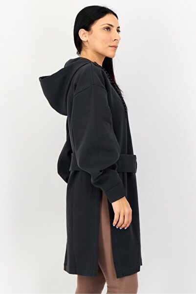 adidas Women Sportswear Fit Long Sleeve Full Zip Outdoor Hoodie, Charcoal